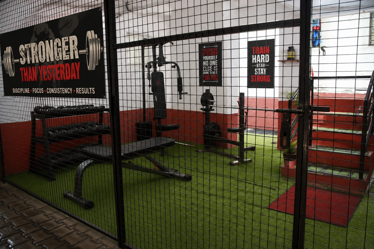 Basic fitness gym for students at Shreesha PG